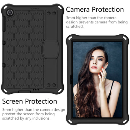 For Huawei MediaPad T10 9.7 / T10 10.1 Honeycomb Design EVA + PC Material Four Corner Anti Falling Protective Shell with Strap(Black+Black) - Huawei by buy2fix | Online Shopping UK | buy2fix