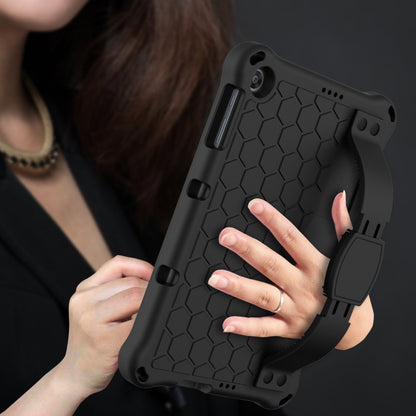 For Huawei MediaPad T10 9.7 / T10 10.1 Honeycomb Design EVA + PC Material Four Corner Anti Falling Protective Shell with Strap(Black+Black) - Huawei by buy2fix | Online Shopping UK | buy2fix