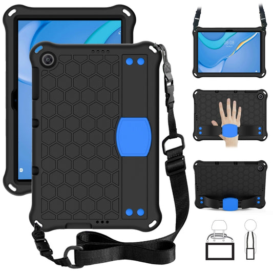 For Huawei MediaPad T10 9.7 / T10 10.1 Honeycomb Design EVA + PC Material Four Corner Anti Falling Protective Shell with Strap(Black+Blue) - Huawei by buy2fix | Online Shopping UK | buy2fix
