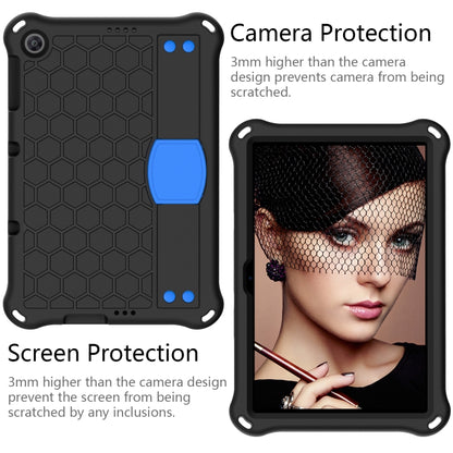 For Huawei MediaPad T10 9.7 / T10 10.1 Honeycomb Design EVA + PC Material Four Corner Anti Falling Protective Shell with Strap(Black+Blue) - Huawei by buy2fix | Online Shopping UK | buy2fix