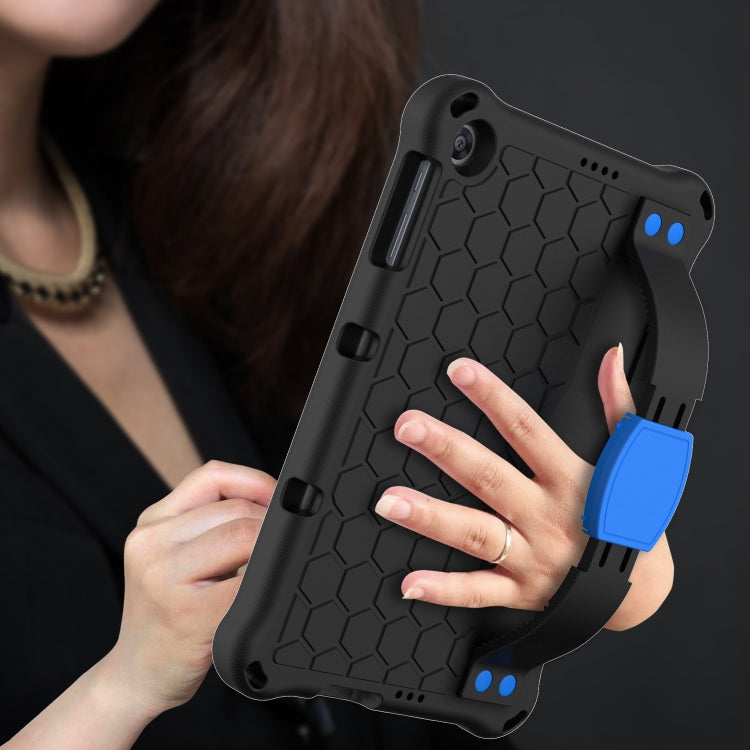 For Huawei MediaPad T10 9.7 / T10 10.1 Honeycomb Design EVA + PC Material Four Corner Anti Falling Protective Shell with Strap(Black+Blue) - Huawei by buy2fix | Online Shopping UK | buy2fix