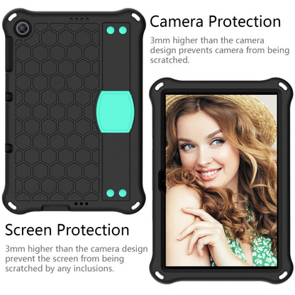 For Huawei MediaPad T10 9.7 / T10 10.1 Honeycomb Design EVA + PC Material Four Corner Anti Falling Protective Shell with Strap(Black+Aqua) - Huawei by buy2fix | Online Shopping UK | buy2fix
