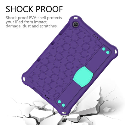For Huawei MediaPad T10 9.7 / T10 10.1 Honeycomb Design EVA + PC Material Four Corner Anti Falling Protective Shell with Strap(Purple+Aqua) - Huawei by buy2fix | Online Shopping UK | buy2fix