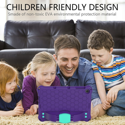For Huawei MediaPad T10 9.7 / T10 10.1 Honeycomb Design EVA + PC Material Four Corner Anti Falling Protective Shell with Strap(Purple+Aqua) - Huawei by buy2fix | Online Shopping UK | buy2fix