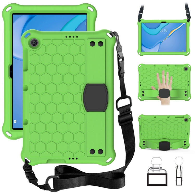 For Huawei MediaPad T10 9.7 / T10 10.1 Honeycomb Design EVA + PC Material Four Corner Anti Falling Protective Shell with Strap(Green+Black) - Huawei by buy2fix | Online Shopping UK | buy2fix