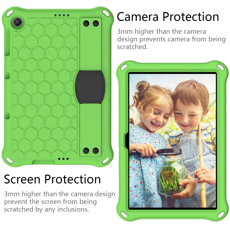 For Huawei MediaPad T10 9.7 / T10 10.1 Honeycomb Design EVA + PC Material Four Corner Anti Falling Protective Shell with Strap(Green+Black) - Huawei by buy2fix | Online Shopping UK | buy2fix