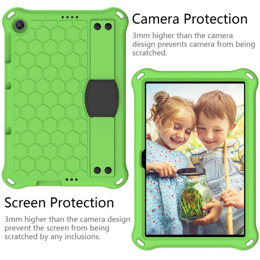 For Huawei MediaPad T10 9.7 / T10 10.1 Honeycomb Design EVA + PC Material Four Corner Anti Falling Protective Shell with Strap(Green+Black) - Huawei by buy2fix | Online Shopping UK | buy2fix