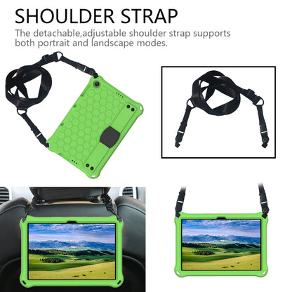 For Huawei MediaPad T10 9.7 / T10 10.1 Honeycomb Design EVA + PC Material Four Corner Anti Falling Protective Shell with Strap(Green+Black) - Huawei by buy2fix | Online Shopping UK | buy2fix