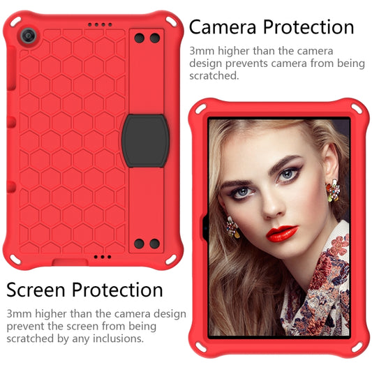For Huawei MediaPad T10 9.7 / T10 10.1 Honeycomb Design EVA + PC Material Four Corner Anti Falling Protective Shell with Strap(Red+Black) - Huawei by buy2fix | Online Shopping UK | buy2fix