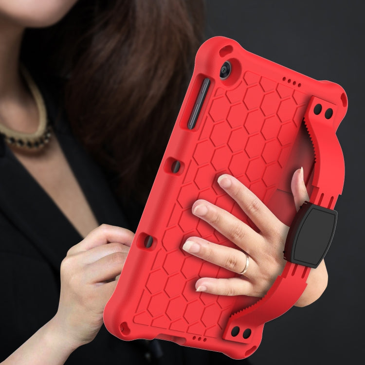 For Huawei MediaPad T10 9.7 / T10 10.1 Honeycomb Design EVA + PC Material Four Corner Anti Falling Protective Shell with Strap(Red+Black) - Huawei by buy2fix | Online Shopping UK | buy2fix