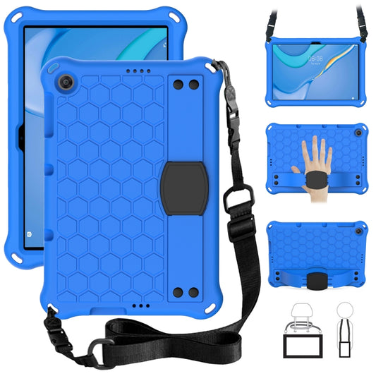 For Huawei MediaPad T10 9.7 / T10 10.1 Honeycomb Design EVA + PC Material Four Corner Anti Falling Protective Shell with Strap(Blue+Black) - Huawei by buy2fix | Online Shopping UK | buy2fix