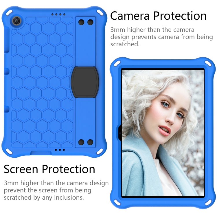 For Huawei MediaPad T10 9.7 / T10 10.1 Honeycomb Design EVA + PC Material Four Corner Anti Falling Protective Shell with Strap(Blue+Black) - Huawei by buy2fix | Online Shopping UK | buy2fix