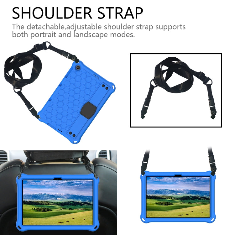 For Huawei MediaPad T10 9.7 / T10 10.1 Honeycomb Design EVA + PC Material Four Corner Anti Falling Protective Shell with Strap(Blue+Black) - Huawei by buy2fix | Online Shopping UK | buy2fix