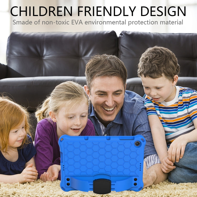 For Huawei MediaPad T10 9.7 / T10 10.1 Honeycomb Design EVA + PC Material Four Corner Anti Falling Protective Shell with Strap(Blue+Black) - Huawei by buy2fix | Online Shopping UK | buy2fix