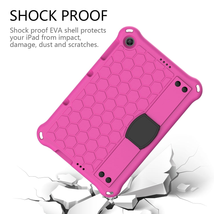 For Huawei MediaPad T10 9.7 / T10 10.1 Honeycomb Design EVA + PC Material Four Corner Anti Falling Protective Shell with Strap(Rose Red+Black) - Huawei by buy2fix | Online Shopping UK | buy2fix