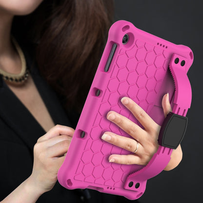For Huawei MediaPad T10 9.7 / T10 10.1 Honeycomb Design EVA + PC Material Four Corner Anti Falling Protective Shell with Strap(Rose Red+Black) - Huawei by buy2fix | Online Shopping UK | buy2fix
