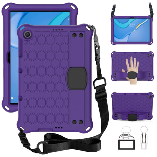 For Huawei MediaPad T10 9.7 / T10 10.1 Honeycomb Design EVA + PC Material Four Corner Anti Falling Protective Shell with Strap(Purple+Black) - Huawei by buy2fix | Online Shopping UK | buy2fix