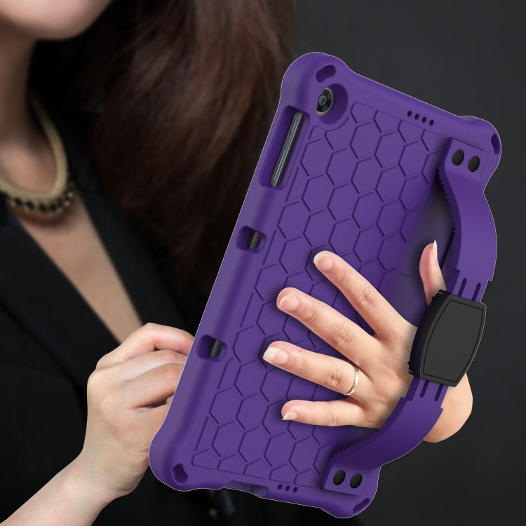 For Huawei MediaPad T10 9.7 / T10 10.1 Honeycomb Design EVA + PC Material Four Corner Anti Falling Protective Shell with Strap(Purple+Black) - Huawei by buy2fix | Online Shopping UK | buy2fix