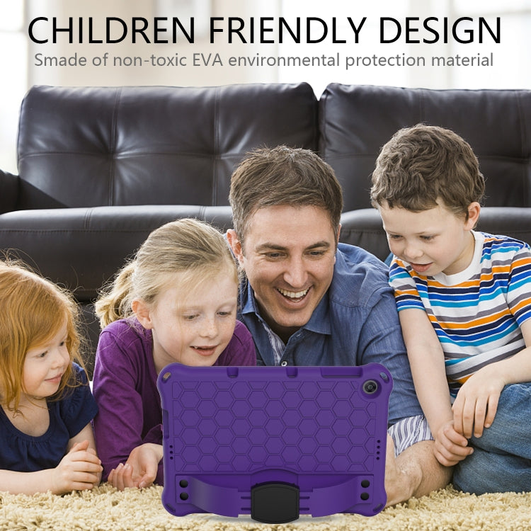 For Huawei MediaPad T10 9.7 / T10 10.1 Honeycomb Design EVA + PC Material Four Corner Anti Falling Protective Shell with Strap(Purple+Black) - Huawei by buy2fix | Online Shopping UK | buy2fix