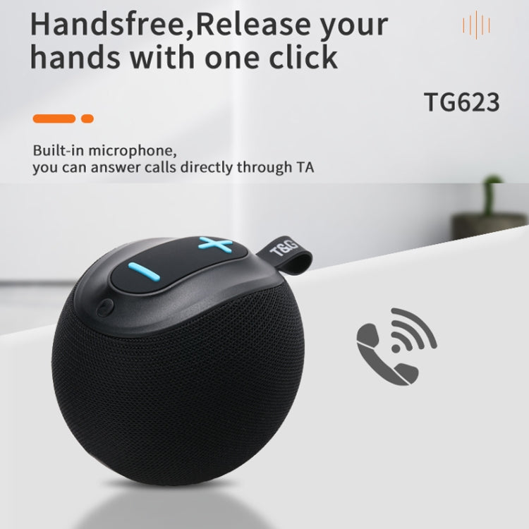 T&G TG623 TWS Portable Wireless Speaker Outdoor Waterproof Subwoofer 3D Stereo Support FM / TF Card(Black) - Desktop Speaker by T&G | Online Shopping UK | buy2fix