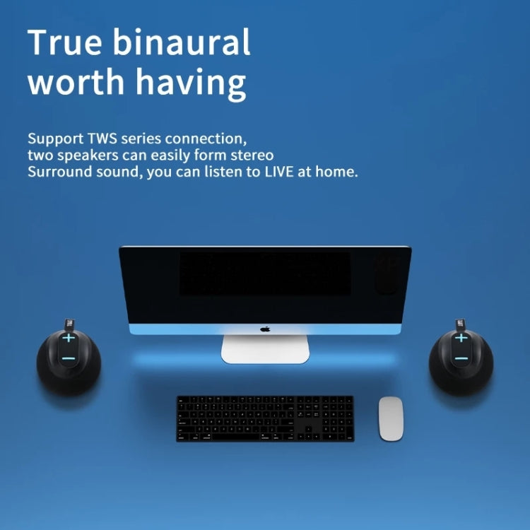 T&G TG623 TWS Portable Wireless Speaker Outdoor Waterproof Subwoofer 3D Stereo Support FM / TF Card(Blue) - Desktop Speaker by T&G | Online Shopping UK | buy2fix