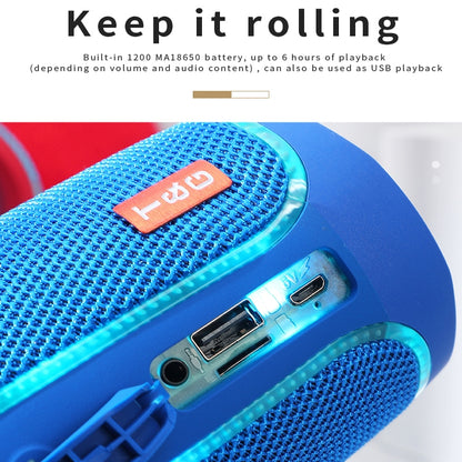 T&G TG287 LED Flashing Light Bluetooth Speaker Portable Wireless Stereo Bass Subwoofer FM / TF / USB(Blue) - Desktop Speaker by T&G | Online Shopping UK | buy2fix