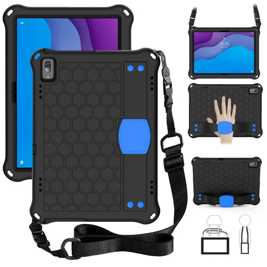 For Lenovo Tab M10 TB-X505X/F Honeycomb Design EVA + PC Material Four Corner Anti Falling Flat Protective Shell with Strap(Black+Blue) - Lenovo by buy2fix | Online Shopping UK | buy2fix