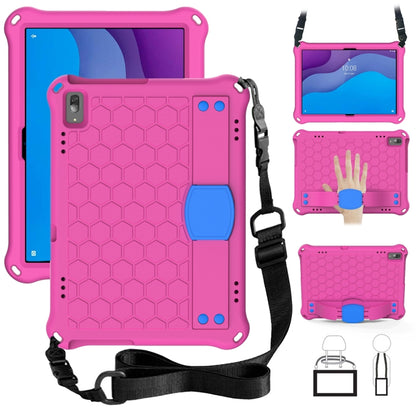 For Lenovo Tab M10 TB-X505X/F Honeycomb Design EVA + PC Material Four Corner Anti Falling Flat Protective Shell with Strap(RoseRed+Blue) - Lenovo by buy2fix | Online Shopping UK | buy2fix