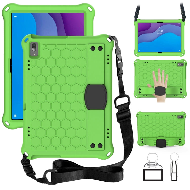 For Lenovo Tab M10 TB-X505X/F Honeycomb Design EVA + PC Material Four Corner Anti Falling Flat Protective Shell with Strap(Green+Black) - Lenovo by buy2fix | Online Shopping UK | buy2fix