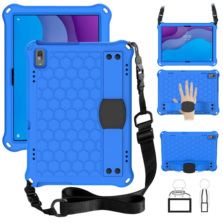 For Lenovo Tab M10 TB-X505X/F Honeycomb Design EVA + PC Material Four Corner Anti Falling Flat Protective Shell with Strap(Blue+Black) - Lenovo by buy2fix | Online Shopping UK | buy2fix