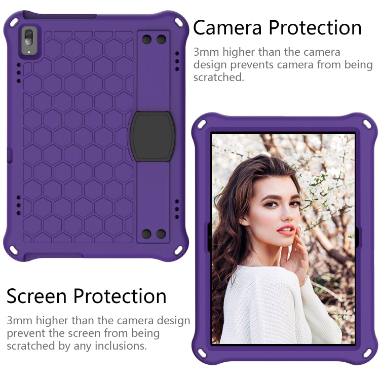 For Lenovo Tab M10 TB-X505X/F Honeycomb Design EVA + PC Material Four Corner Anti Falling Flat Protective Shell with Strap(Purple+Black) - Lenovo by buy2fix | Online Shopping UK | buy2fix
