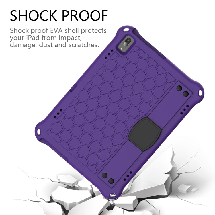 For Lenovo Tab M10 TB-X505X/F Honeycomb Design EVA + PC Material Four Corner Anti Falling Flat Protective Shell with Strap(Purple+Black) - Lenovo by buy2fix | Online Shopping UK | buy2fix