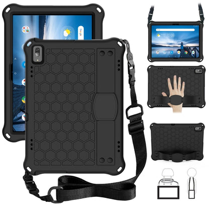 For Lenovo Smart Tab M10 TB-605F Honeycomb Design EVA + PC Material Four Corner Anti Falling Flat Protective Shell with Strap(Black+Black) - Lenovo by buy2fix | Online Shopping UK | buy2fix