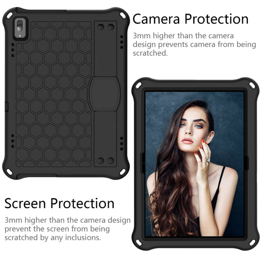 For Lenovo Smart Tab M10 TB-605F Honeycomb Design EVA + PC Material Four Corner Anti Falling Flat Protective Shell with Strap(Black+Black) - Lenovo by buy2fix | Online Shopping UK | buy2fix