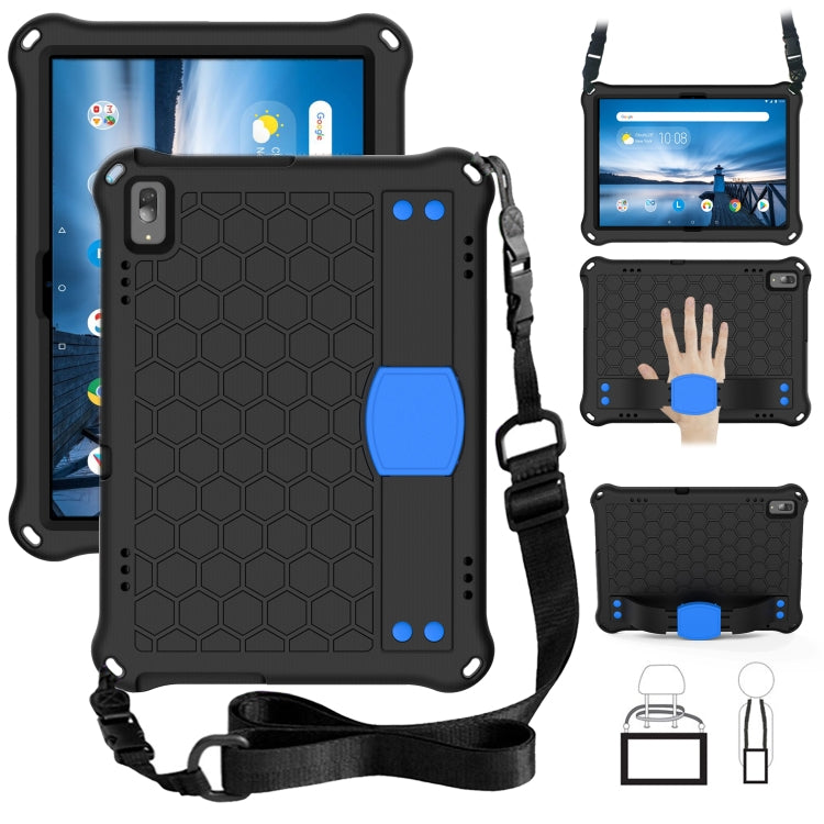 For Lenovo Smart Tab M10 TB-605F Honeycomb Design EVA + PC Material Four Corner Anti Falling Flat Protective Shell with Strap(Black+Blue) - Lenovo by buy2fix | Online Shopping UK | buy2fix