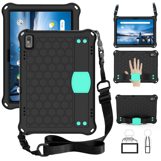 For Lenovo Smart Tab M10 TB-605F Honeycomb Design EVA + PC Material Four Corner Anti Falling Flat Protective Shell with Strap(Black+Aqua) - Lenovo by buy2fix | Online Shopping UK | buy2fix