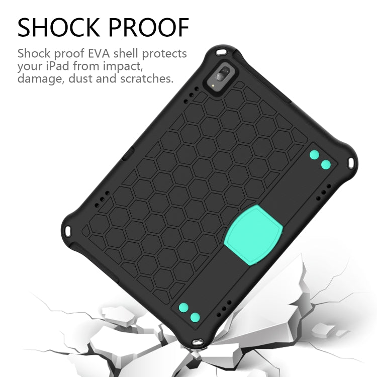 For Lenovo Smart Tab M10 TB-605F Honeycomb Design EVA + PC Material Four Corner Anti Falling Flat Protective Shell with Strap(Black+Aqua) - Lenovo by buy2fix | Online Shopping UK | buy2fix