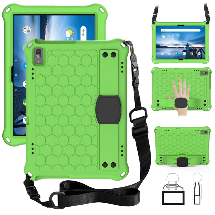 For Lenovo Smart Tab M10 TB-605F Honeycomb Design EVA + PC Material Four Corner Anti Falling Flat Protective Shell with Strap(Green+Black) - Lenovo by buy2fix | Online Shopping UK | buy2fix