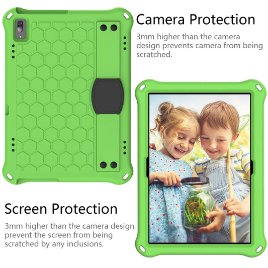 For Lenovo Smart Tab M10 TB-605F Honeycomb Design EVA + PC Material Four Corner Anti Falling Flat Protective Shell with Strap(Green+Black) - Lenovo by buy2fix | Online Shopping UK | buy2fix