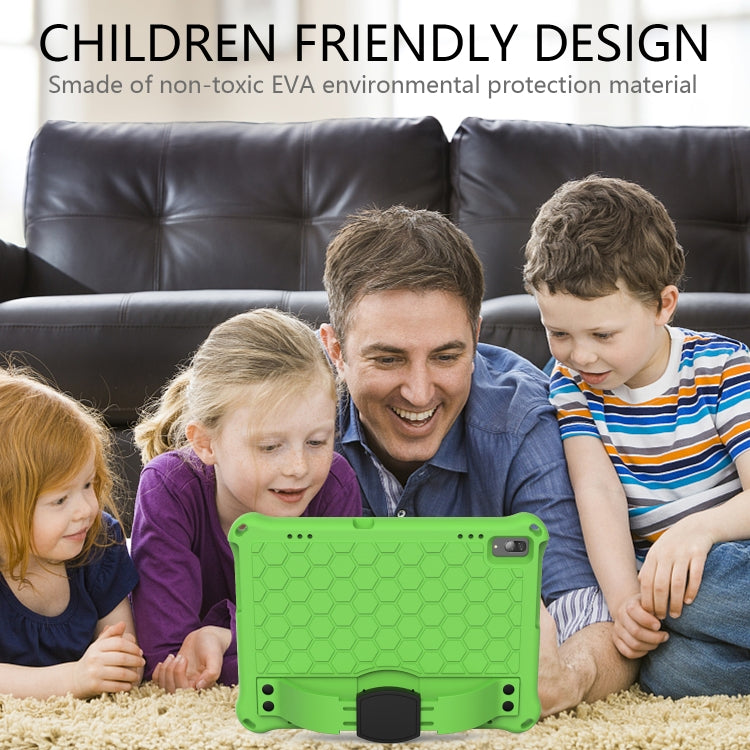 For Lenovo Smart Tab M10 TB-605F Honeycomb Design EVA + PC Material Four Corner Anti Falling Flat Protective Shell with Strap(Green+Black) - Lenovo by buy2fix | Online Shopping UK | buy2fix