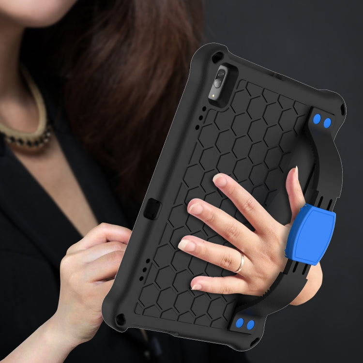 For Lenovo Tab P10 TB-X705F/L Honeycomb Design EVA + PC Material Four Corner Anti Falling Flat Protective Shell with Strap(Black+Blue) - Lenovo by buy2fix | Online Shopping UK | buy2fix