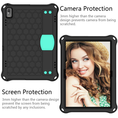 For Lenovo Tab P10 TB-X705F/L Honeycomb Design EVA + PC Material Four Corner Anti Falling Flat Protective Shell with Strap(Black+Aqua) - Lenovo by buy2fix | Online Shopping UK | buy2fix