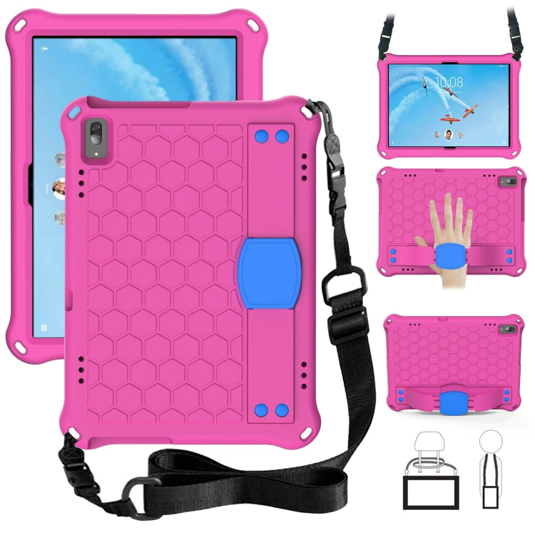 For Lenovo Tab P10 TB-X705F/L Honeycomb Design EVA + PC Material Four Corner Anti Falling Flat Protective Shell with Strap(RoseRed+Blue) - Lenovo by buy2fix | Online Shopping UK | buy2fix