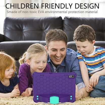For Lenovo Tab P10 TB-X705F/L Honeycomb Design EVA + PC Material Four Corner Anti Falling Flat Protective Shell with Strap(Purple+Aqua) - Lenovo by buy2fix | Online Shopping UK | buy2fix