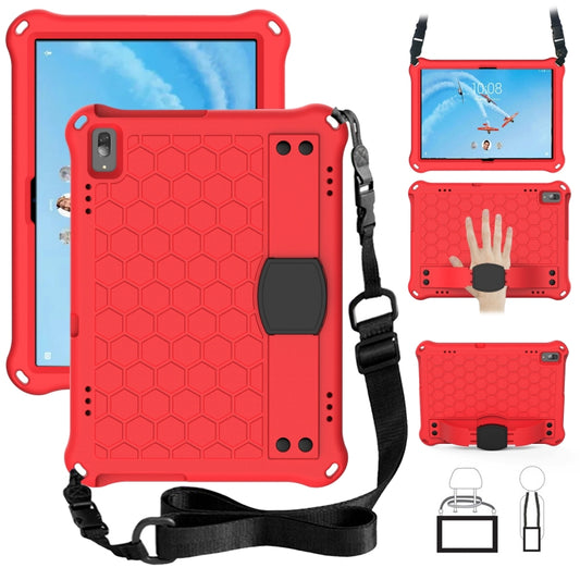 For Lenovo Tab P10 TB-X705F/L Honeycomb Design EVA + PC Material Four Corner Anti Falling Flat Protective Shell with Strap(Red+Black) - Lenovo by buy2fix | Online Shopping UK | buy2fix