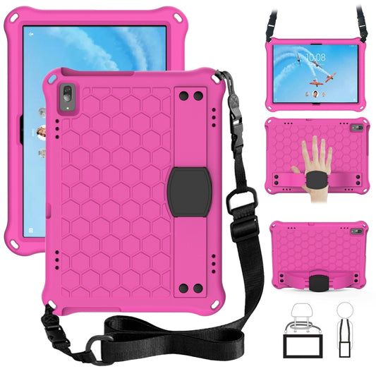 For Lenovo Tab P10 TB-X705F/L Honeycomb Design EVA + PC Material Four Corner Anti Falling Flat Protective Shell with Strap(Rose Red+Black) - Lenovo by buy2fix | Online Shopping UK | buy2fix