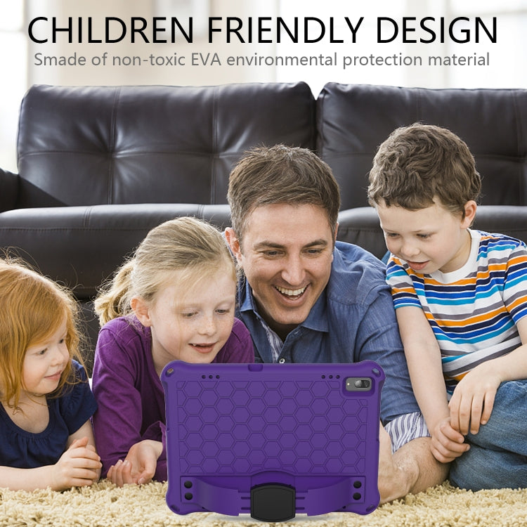 For Lenovo Tab P10 TB-X705F/L Honeycomb Design EVA + PC Material Four Corner Anti Falling Flat Protective Shell with Strap(Purple+Black) - Lenovo by buy2fix | Online Shopping UK | buy2fix