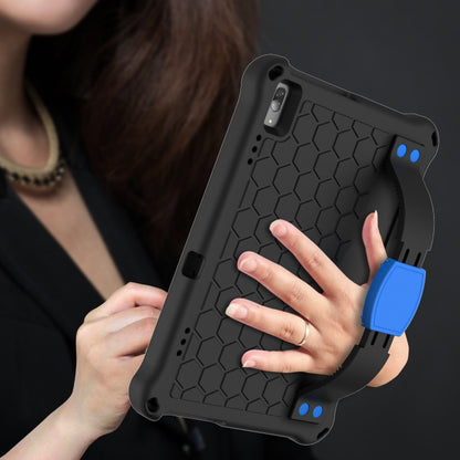 For Lenovo Tab E10 TB-X104F Honeycomb Design EVA + PC Material Four Corner Anti Falling Flat Protective Shell with Strap(Black+Blue) - Lenovo by buy2fix | Online Shopping UK | buy2fix