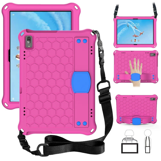 For Lenovo Tab E10 TB-X104F Honeycomb Design EVA + PC Material Four Corner Anti Falling Flat Protective Shell with Strap(RoseRed+Blue) - Lenovo by buy2fix | Online Shopping UK | buy2fix