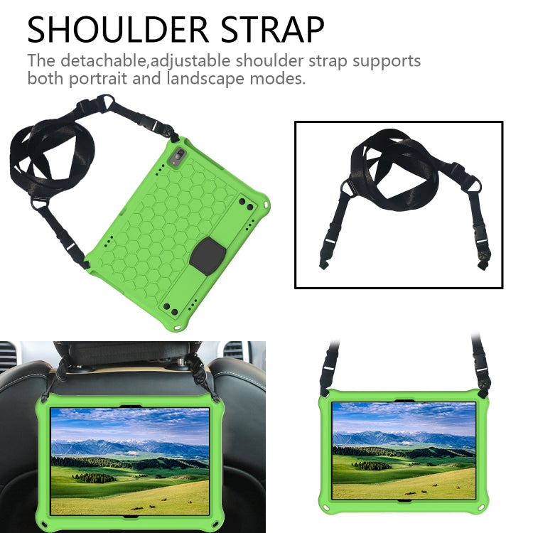 For Lenovo Tab E10 TB-X104F Honeycomb Design EVA + PC Material Four Corner Anti Falling Flat Protective Shell with Strap(Green+Black) - Lenovo by buy2fix | Online Shopping UK | buy2fix